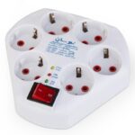 محافظ 6 پریز صوتی و تصویری نوسان الکتریک کد K-627 کابل 3 متر