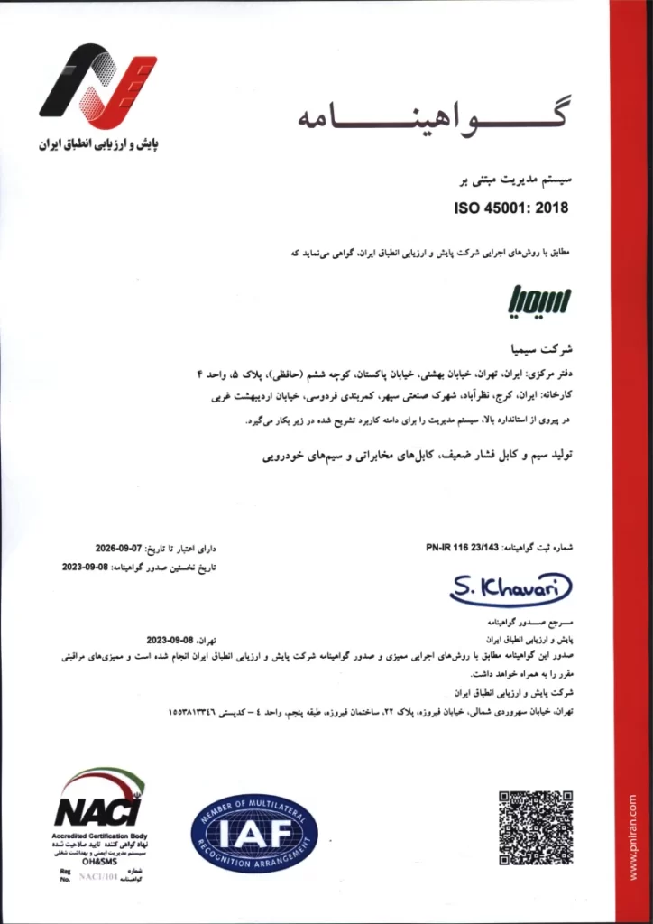 لیست قیمت سیم و کابل سیمیا
