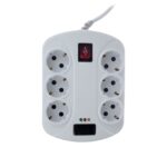 محافظ 6 خانه ارت دار صوتی تصویری خیام الکتریک با کابل 1.8 متر