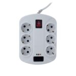 محافظ 6 خانه ارت دار صوتی تصویری خیام الکتریک با کابل 3 متری