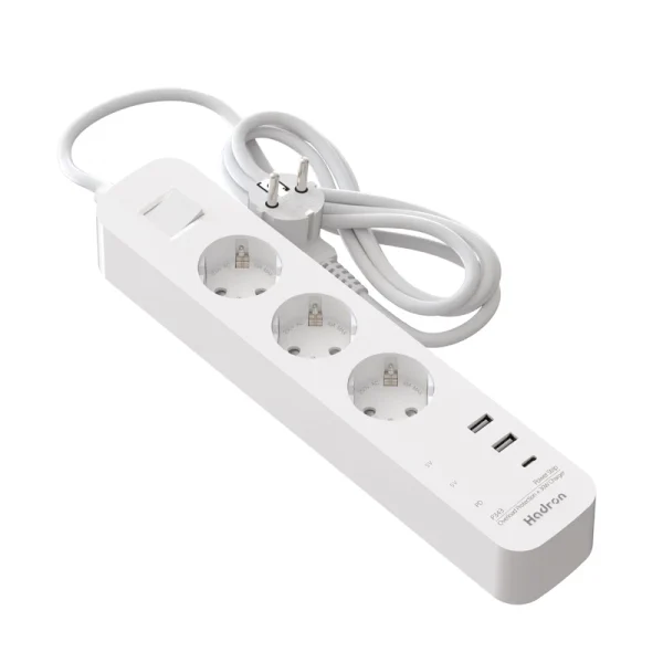 چندراهی برق (Power Strip) هادرون مدل P343 مجهز به شارژر 30 وات type_c  و USB - Image 1