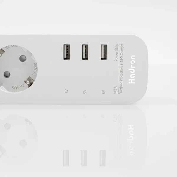 چندراهی برق (Power Strip) هادرون مدل P323  مجهز به پورت USB - Image 2