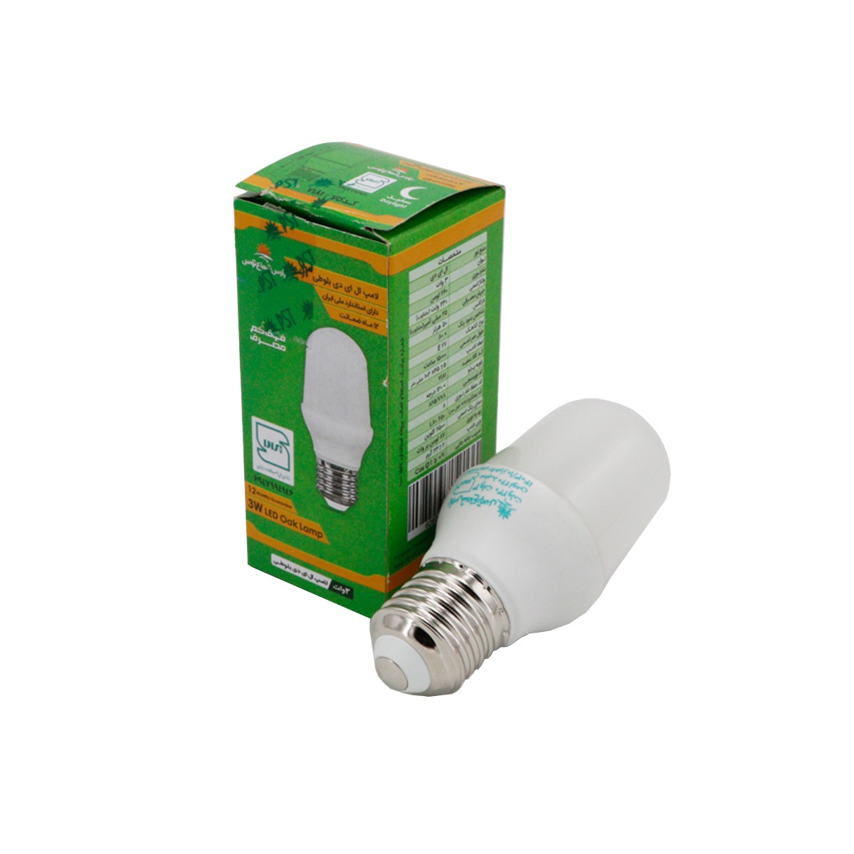 لامپ LED بلوطی ۳ وات پایه E27 پارس شعاع توس لامپ LED بلوطی ۳ وات پایه E27 پارس شعاع توس
