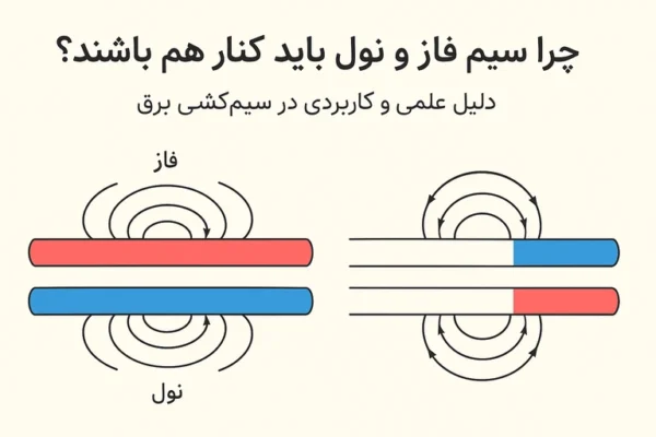 چرا سیم فاز و نول باید کنار هم باشند؟ | دلیل علمی و کاربردی در سیمکشی برق 1 چرا سیم فاز و نول باید کنار هم باشند؟ | دلیل علمی و کاربردی در سیمکشی برق