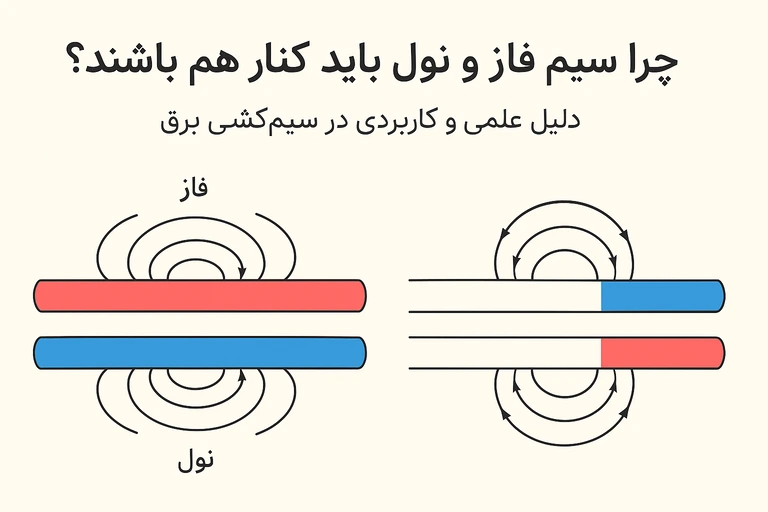 چرا سیم فاز و نول باید کنار هم باشند؟ | دلیل علمی و کاربردی در سیمکشی برق